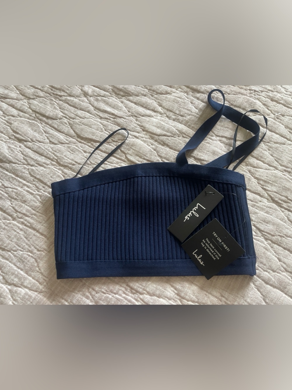 Lulus Navy Ribbed One-Shoulder Knit Dress Set medium - Picture 8 of 8